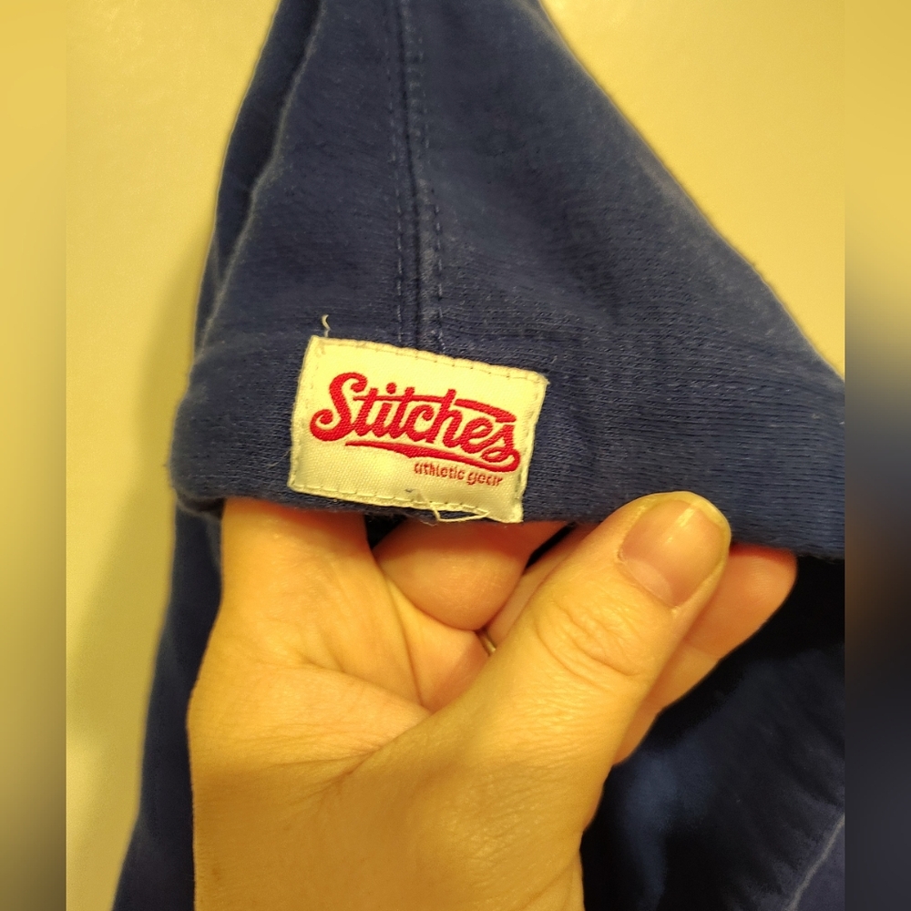 Stitches Blue Chicago Cubs Baseball Team Logo Hoodie Sz M Casual Fan Wear - Picture 2 of 7
